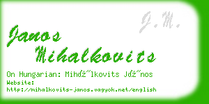 janos mihalkovits business card